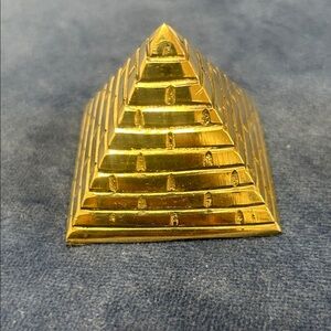 Gold Pyramid Paperweight